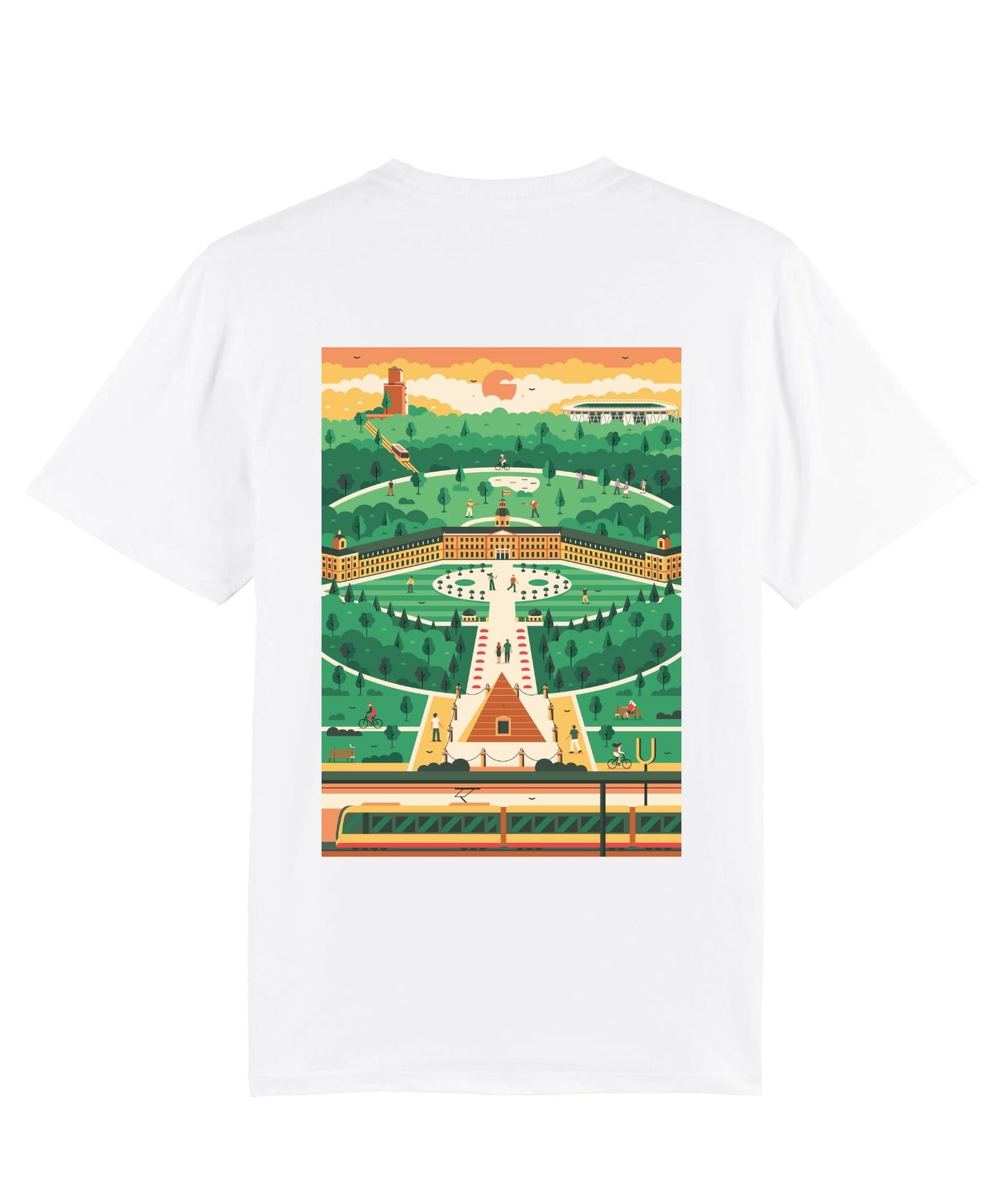 T-Shirt mit Illustration "Karlsruhe" -, Unisex