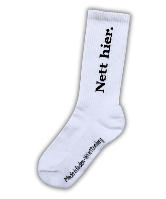 "Nett hier" Socken - Weiß